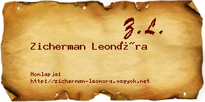 Zicherman Leonóra névjegykártya